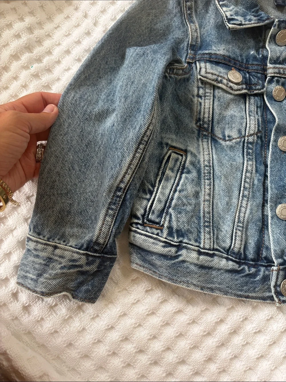 GAP Kids Washed Blue Denim Trucker Jacket